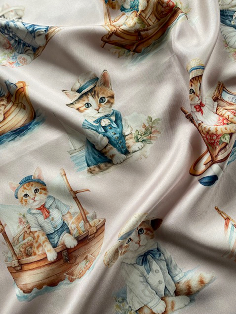 Nautical Cats Silk Scarf