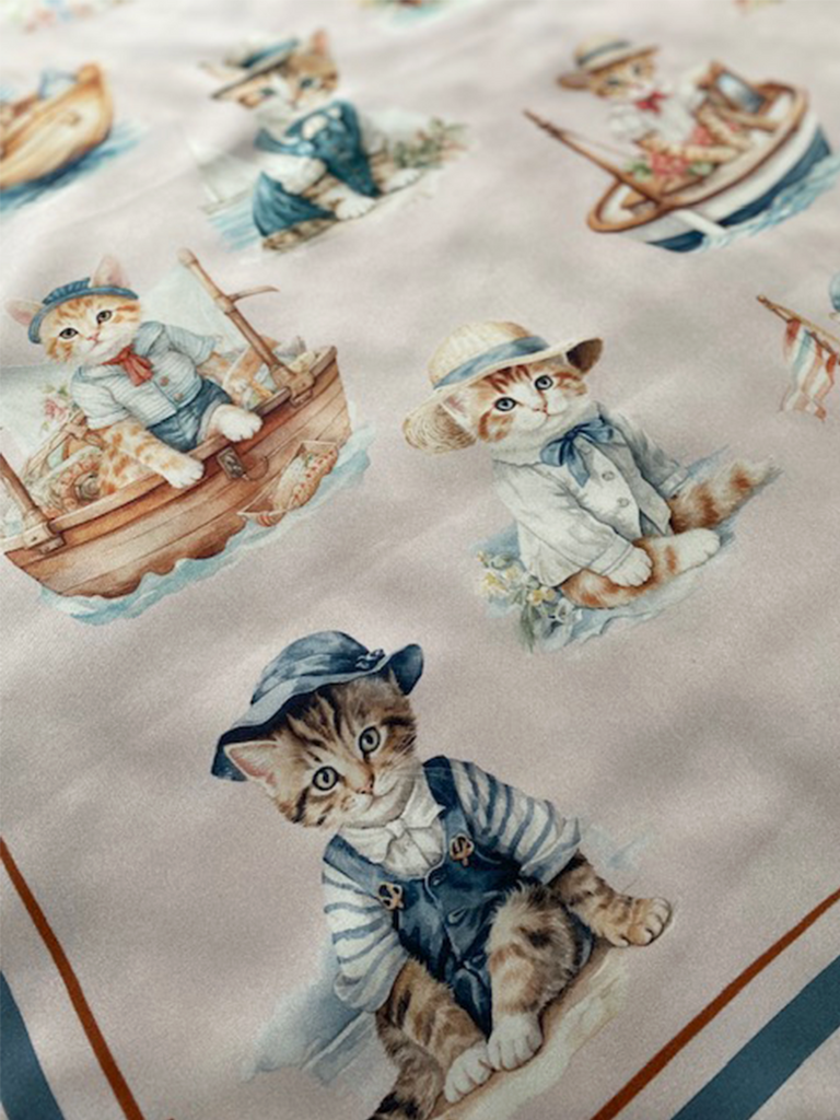 Nautical Cats Silk Scarf