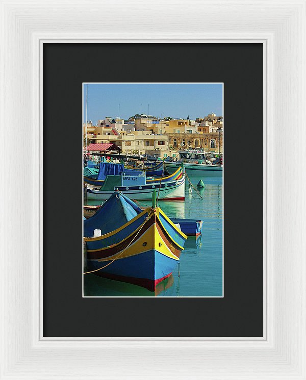 Largest Fishing Harbour Of Malta - Framed Print